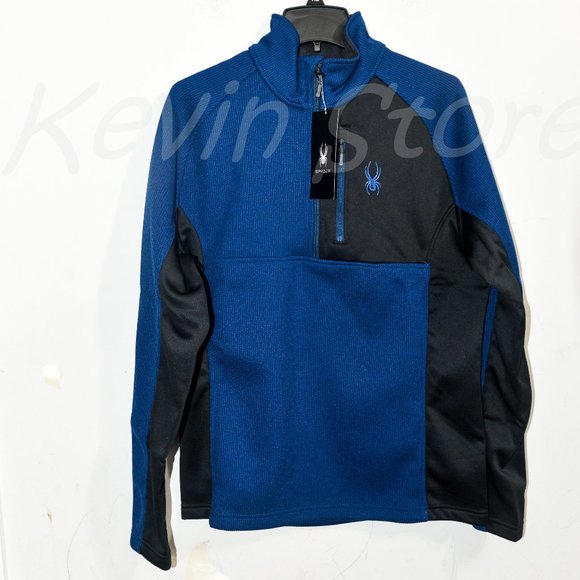 Blue NWT Spyder Men’s Half (1/2) Zip Jacket - Picture 2 of 7